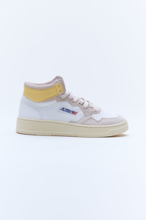 Sneaker High Top white/yellow